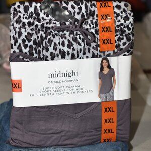 midnight  CAROLE HOCHMAN  SUPER SOFT PAJAMA  SHORT SLEEVE TOP AND FULL LENGTH PA